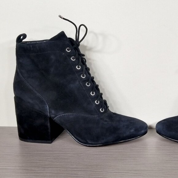 Sam Edelman Tate Lace-Up Bootie, Black Suede, Womens Size 8 M / 38 - Picture 8 of 13